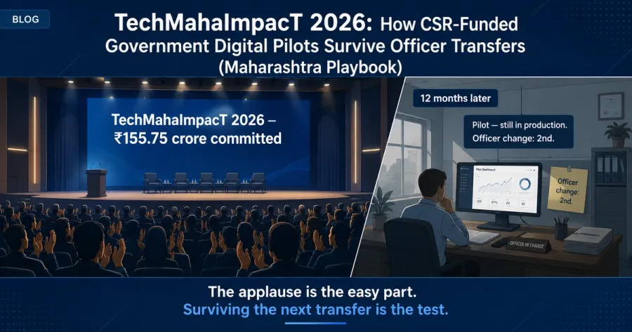 TechMahaImpacT 2026: How CSR-Funded Government Digital Pilots Survive Officer Transfers (Maharashtra Playbook)